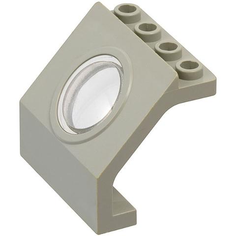 Panel 4 x 3 x 3 with Trans-Clear Porthole - Part - 30080c02 - Light Gray - used - Qty:1