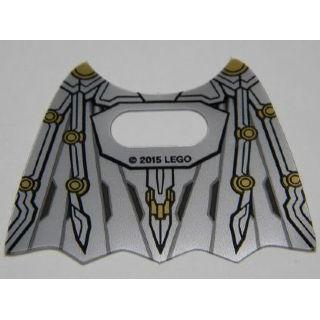 Minifigure Wings Mechanical Collapsed with Center Opening with Black and Gold Pattern - Part - 20273b - Trans-Clear - used - Qty:1
