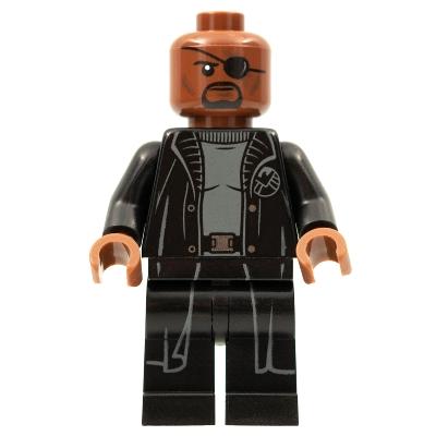 Nick Fury - Gray Sweater and Black Trench Coat No Shirt Tail - Minifigure