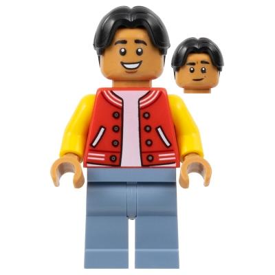 Ned Leeds - Red and Yellow Letter Jacket Sand Blue Legs - Minifigure - New