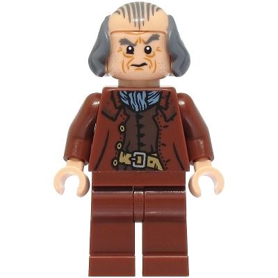 Argus Filch - Bald on Top Reddish Brown Jacket Plain Legs - Minifigure - Used