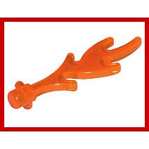 Wave Rounded Straight with Bar End and Small Pins (Castle Dragon Flame / Seaweed / Water) - Part - 6126 - Trans-Neon Orange - used - Qty:15