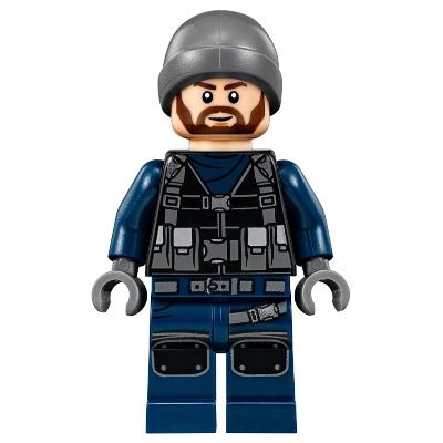 ACU Guard - Male Dark Bluish Gray Beanie Light Nougat Head - Minifigure - New